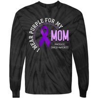 I Wear Purple For My Mom Pancreatic Cancer Awareness Tie-Dye Long Sleeve Shirt