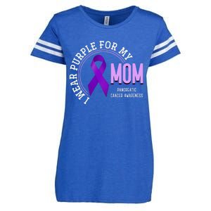 I Wear Purple For My Mom Pancreatic Cancer Awareness Enza Ladies Jersey Football T-Shirt