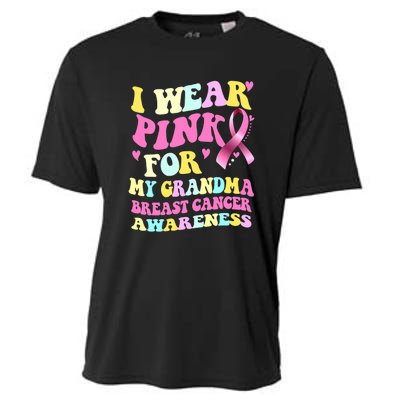 I Wear Pink For My Grandma Breast Cancer Awareness Ribbon Cooling Performance Crew T-Shirt