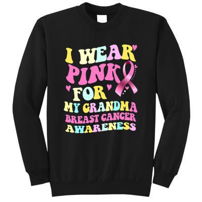 I Wear Pink For My Grandma Breast Cancer Awareness Ribbon Sweatshirt