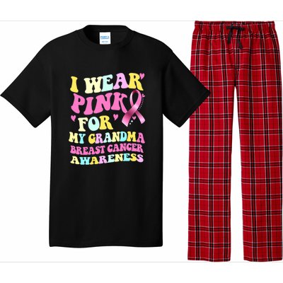 I Wear Pink For My Grandma Breast Cancer Awareness Ribbon Pajama Set