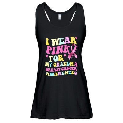 I Wear Pink For My Grandma Breast Cancer Awareness Ribbon Ladies Essential Flowy Tank