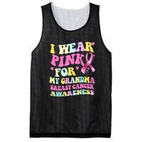 I Wear Pink For My Grandma Breast Cancer Awareness Ribbon Mesh Reversible Basketball Jersey Tank