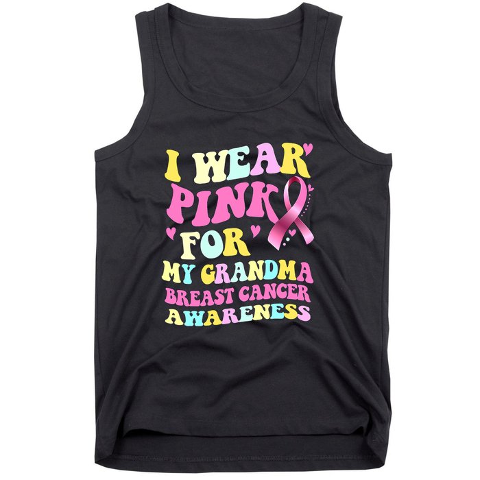 I Wear Pink For My Grandma Breast Cancer Awareness Ribbon Tank Top