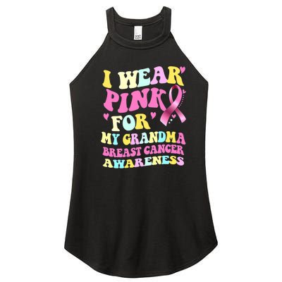 I Wear Pink For My Grandma Breast Cancer Awareness Ribbon Women's Perfect Tri Rocker Tank