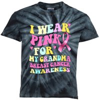 I Wear Pink For My Grandma Breast Cancer Awareness Ribbon Kids Tie-Dye T-Shirt