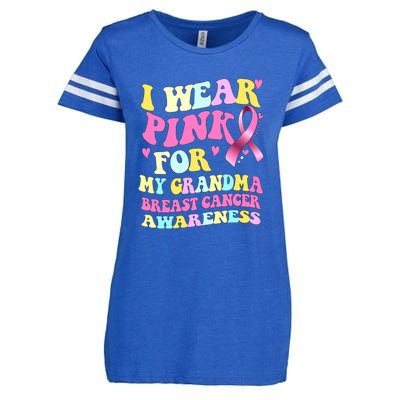 I Wear Pink For My Grandma Breast Cancer Awareness Ribbon Enza Ladies Jersey Football T-Shirt