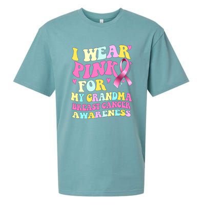 I Wear Pink For My Grandma Breast Cancer Awareness Ribbon Sueded Cloud Jersey T-Shirt