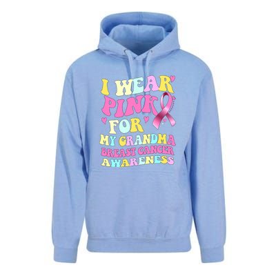 I Wear Pink For My Grandma Breast Cancer Awareness Ribbon Unisex Surf Hoodie