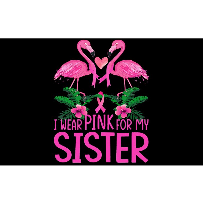 I Wear Pink For My Sister Breast Cancer Awareness Flamingo Bumper Sticker