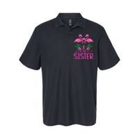 I Wear Pink For My Sister Breast Cancer Awareness Flamingo Softstyle Adult Sport Polo