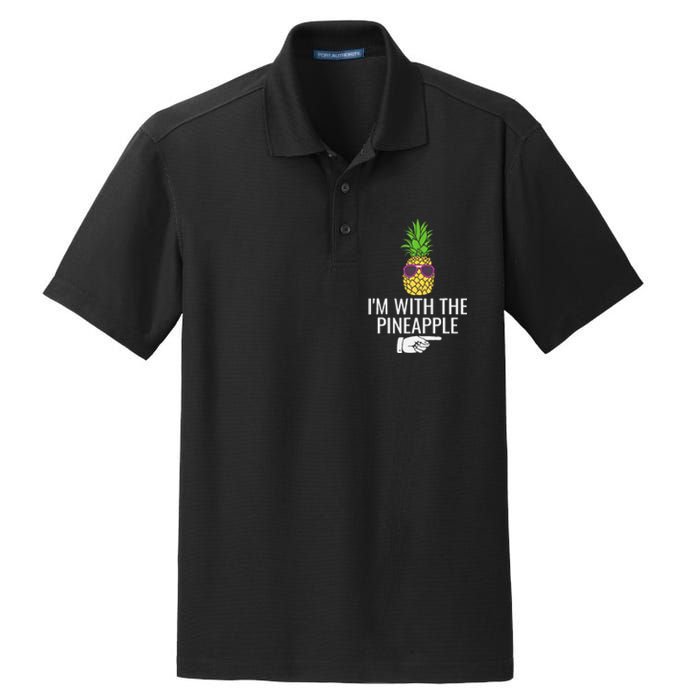 Im With Pineapple Funny Pineapple Halloween Costume Dry Zone Grid Polo