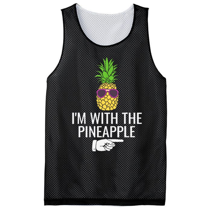 Im With Pineapple Funny Pineapple Halloween Costume Mesh Reversible Basketball Jersey Tank