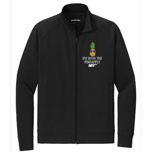 Im With Pineapple Funny Pineapple Halloween Costume Stretch Full-Zip Cadet Jacket