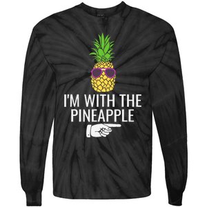 Im With Pineapple Funny Pineapple Halloween Costume Tie-Dye Long Sleeve Shirt