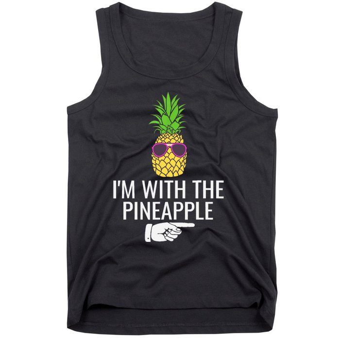 Im With Pineapple Funny Pineapple Halloween Costume Tank Top