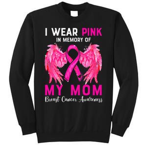 I Wear Pink My Mom Breast Cancer Awareness Angel Wings Sweatshirt