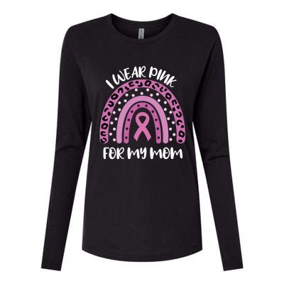 I Wear Pink For My Mom Breast Cancer Awareness Ribbon Funny Gift Womens Cotton Relaxed Long Sleeve T-Shirt