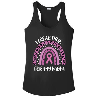 I Wear Pink For My Mom Breast Cancer Awareness Ribbon Funny Gift Ladies PosiCharge Competitor Racerback Tank