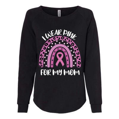 I Wear Pink For My Mom Breast Cancer Awareness Ribbon Funny Gift Womens California Wash Sweatshirt