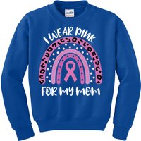 I Wear Pink For My Mom Breast Cancer Awareness Ribbon Funny Gift Kids Sweatshirt