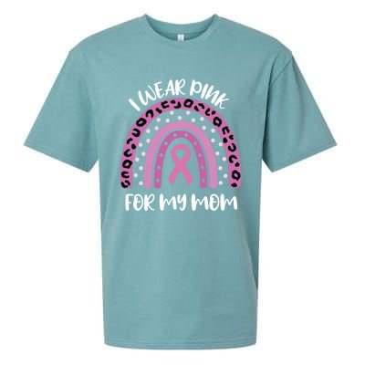 I Wear Pink For My Mom Breast Cancer Awareness Ribbon Funny Gift Sueded Cloud Jersey T-Shirt