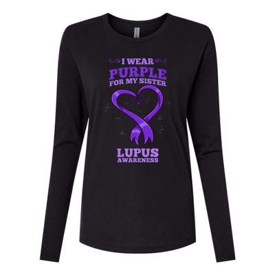 I Wear Purple For My Sister Lupus Awareness Womens Cotton Relaxed Long Sleeve T-Shirt