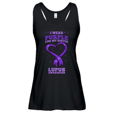 I Wear Purple For My Sister Lupus Awareness Ladies Essential Flowy Tank