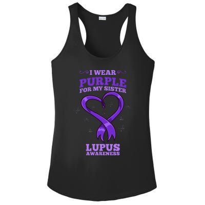 I Wear Purple For My Sister Lupus Awareness Ladies PosiCharge Competitor Racerback Tank