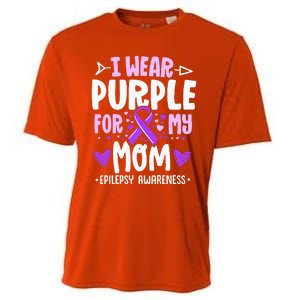 I Wear Purple For My Mom Mother Epilepsy Awareness Month Cooling Performance Crew T-Shirt