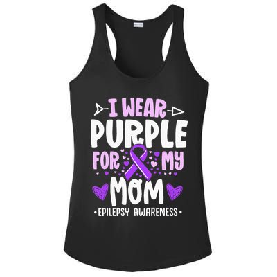 I Wear Purple For My Mom Mother Epilepsy Awareness Month Ladies PosiCharge Competitor Racerback Tank
