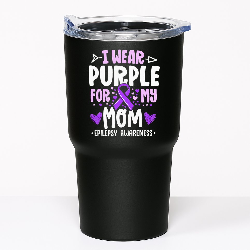 I Wear Purple For My Mom Mother Epilepsy Awareness Month Tumbler