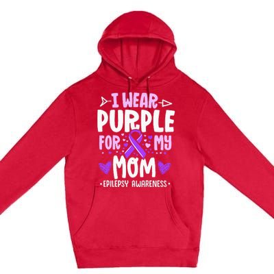 I Wear Purple For My Mom Mother Epilepsy Awareness Month Premium Pullover Hoodie