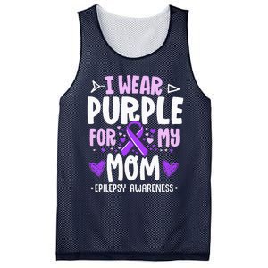 I Wear Purple For My Mom Mother Epilepsy Awareness Month Mesh Reversible Basketball Jersey Tank