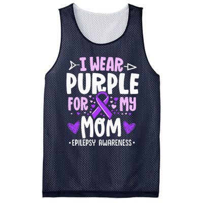 I Wear Purple For My Mom Mother Epilepsy Awareness Month Mesh Reversible Basketball Jersey Tank