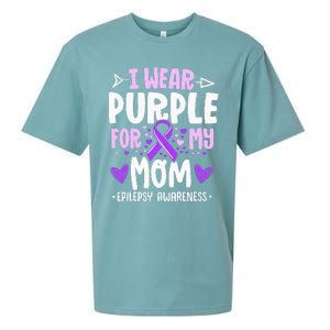 I Wear Purple For My Mom Mother Epilepsy Awareness Month Sueded Cloud Jersey T-Shirt