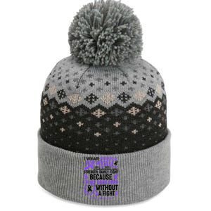 I Wear Purple For Myself Lupus Awareness The Baniff Cuffed Pom Beanie