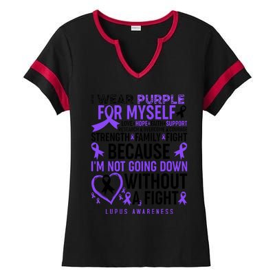 I Wear Purple For Myself Lupus Awareness Ladies Halftime Notch Neck Tee