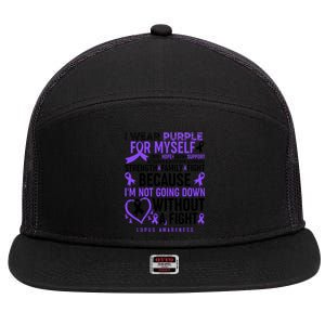 I Wear Purple For Myself Lupus Awareness 7 Panel Mesh Trucker Snapback Hat