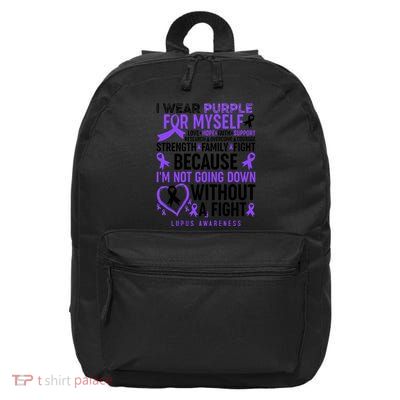 I Wear Purple For Myself Lupus Awareness 16 in Basic Backpack