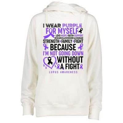 I Wear Purple For Myself Lupus Awareness Womens Funnel Neck Pullover Hood