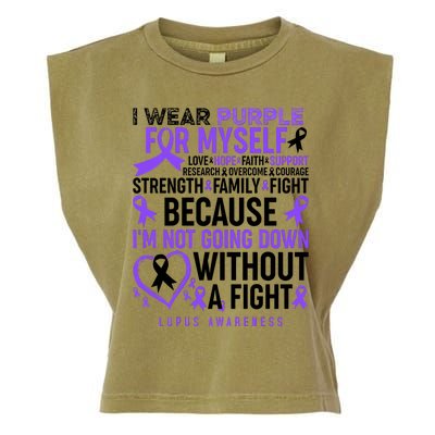 I Wear Purple For Myself Lupus Awareness Garment-Dyed Women's Muscle Tee