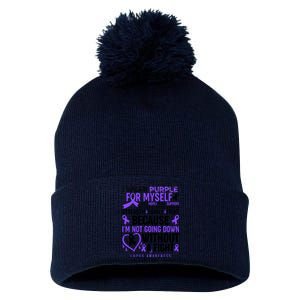 I Wear Purple For Myself Lupus Awareness Pom Pom 12in Knit Beanie