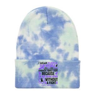 I Wear Purple For Myself Lupus Awareness Tie Dye 12in Knit Beanie