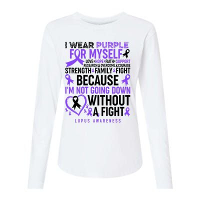 I Wear Purple For Myself Lupus Awareness Womens Cotton Relaxed Long Sleeve T-Shirt