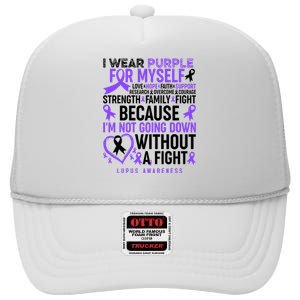 I Wear Purple For Myself Lupus Awareness High Crown Mesh Back Trucker Hat