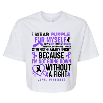 I Wear Purple For Myself Lupus Awareness Bella+Canvas Jersey Crop Tee