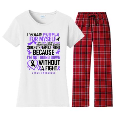 I Wear Purple For Myself Lupus Awareness Women's Flannel Pajama Set