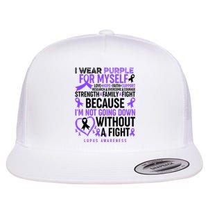 I Wear Purple For Myself Lupus Awareness Flat Bill Trucker Hat