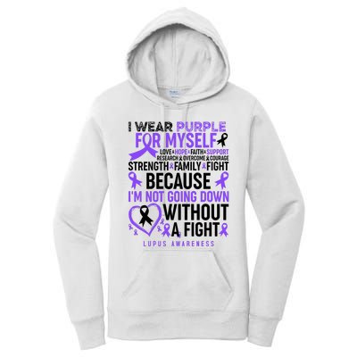 I Wear Purple For Myself Lupus Awareness Women's Pullover Hoodie